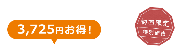 3,725円お得！ 初回限定 特別価格