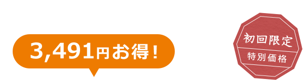 3,491円お得！ 初回限定